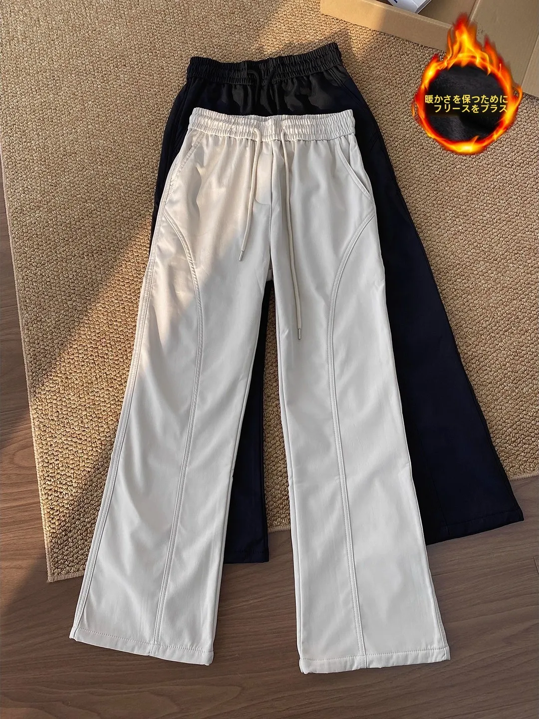 

Мужские зимние прямые спортивные брюки на подкладке, повседневные брюки для улицы, футболки, американская рабочая одежда, брюки