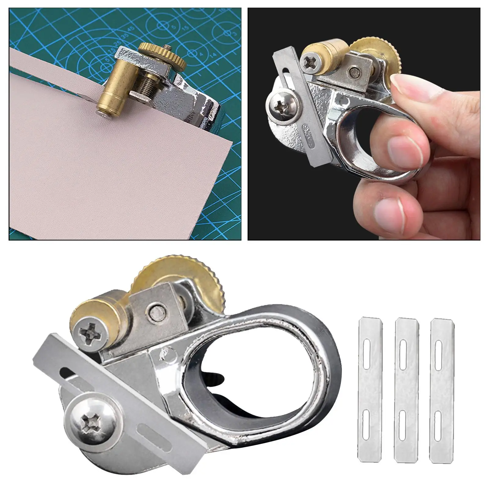 

Leather Adjustable Stainless Steel Strip and Strap Cutter Leather DIY Cutting Tool with Stainless Steel Cutter Tools