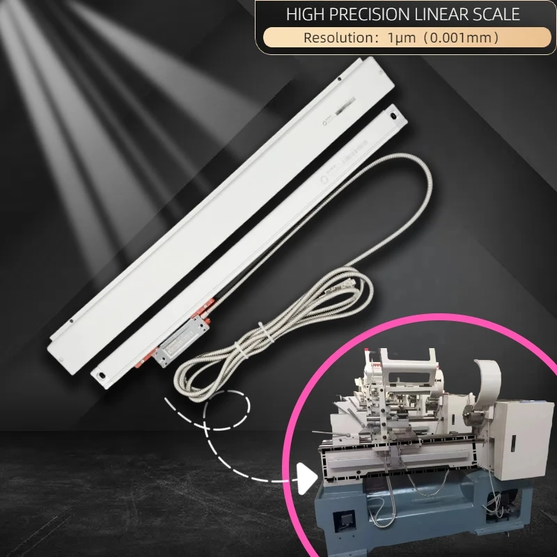 DRO Slim Linear Scale 1um TTL Lathe Mill Machine 70 120 170 220 270 320 370 420mm 25x34mm Small Encoder Grating Ruler Sensor