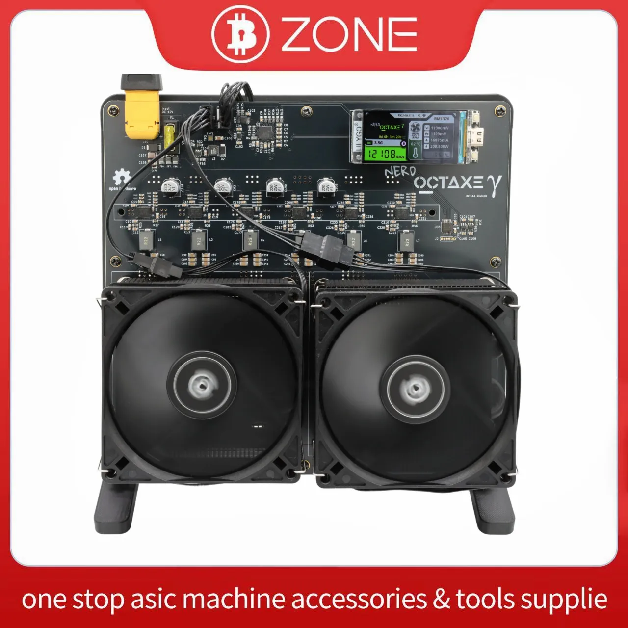 NerdOCTAxe Rev3.1 12Th/s 200W BM1370 Asic Chip Open Source Bitcoin Solo Miner With 12V 18A Power Supply