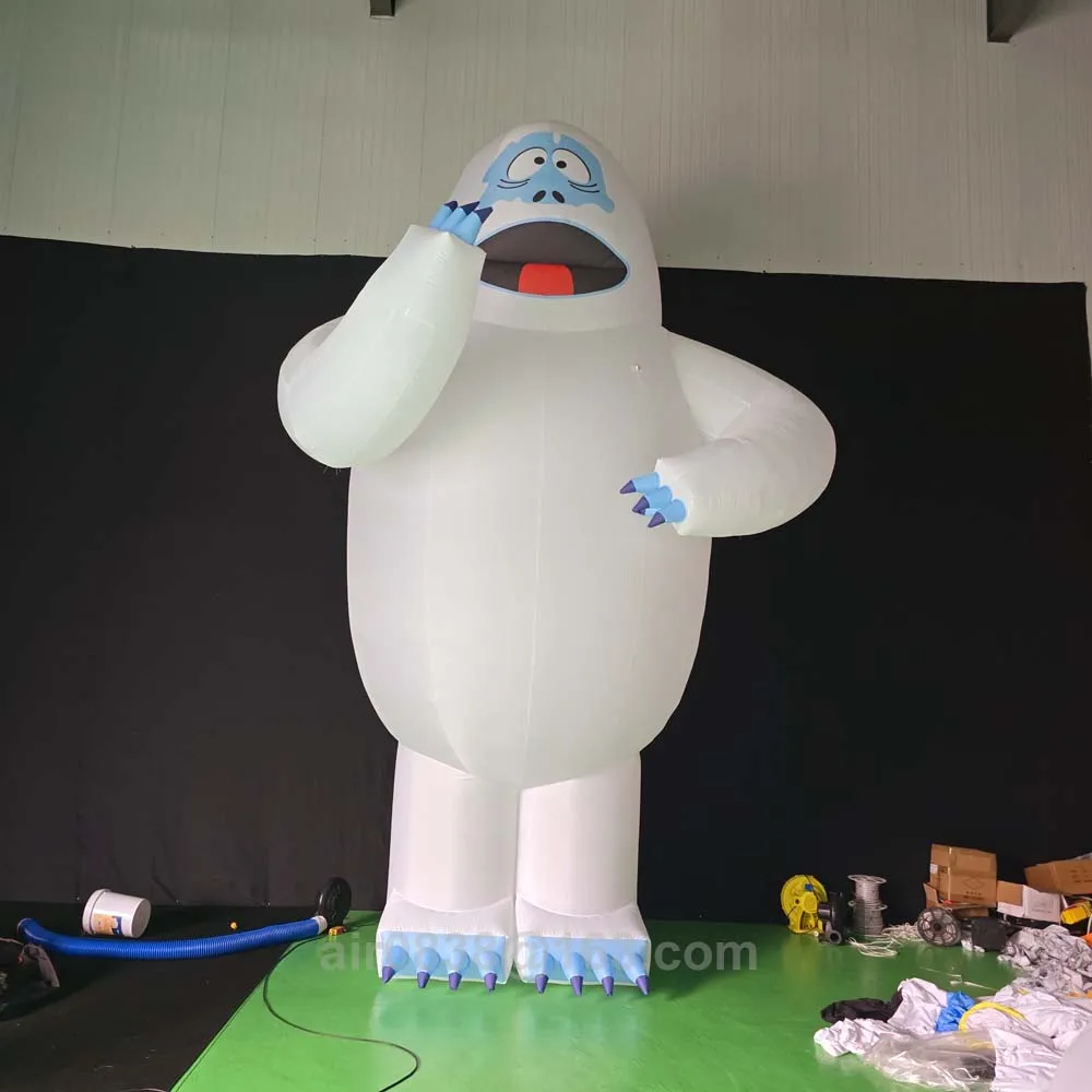 Muñeco de nieve inflable gigante de Navidad con luces Led, muñeco de nieve Abominable para interiores y exteriores, Yeti inflable para decoración de jardín, césped y patio