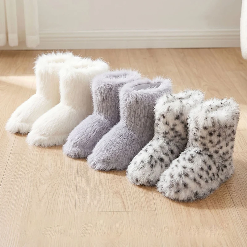 Fluffy Ankle Boots Female Winter Casual Plarform Women Shoes Plush Luxury Designer Indoor Outdoor Fuzzy Fur Snow Booties Fashion