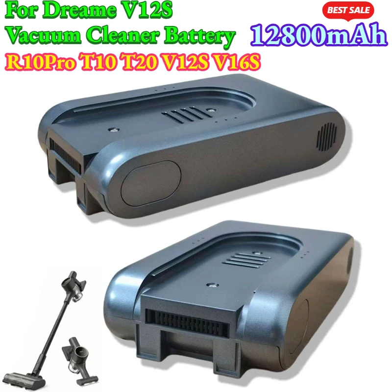

25.2V 12800mAh Replacement Battery for Xiaomi Dreame R10Pro T10 T20 V12S Cordless Vacuum Cleaner Rechargeable Li-ion Battery