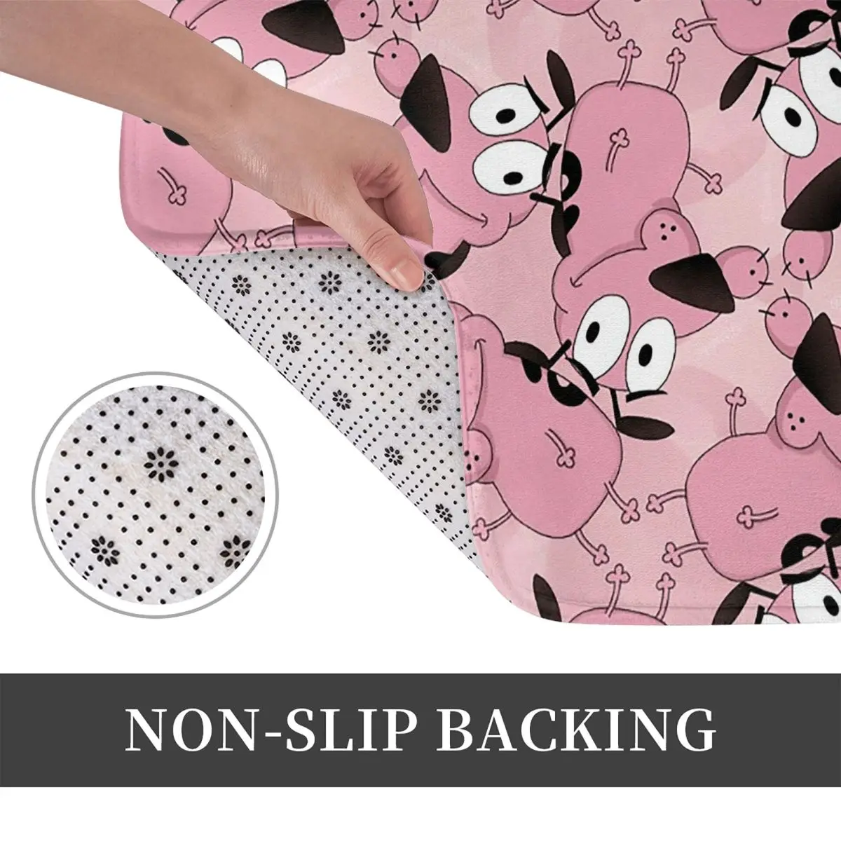 Cowardly Dog Courage Cartoon Funny 1 Doormat Kitchen Entrance Home Floor Mat Anti-slip Carpet Rug for Balcony Footpad Mats