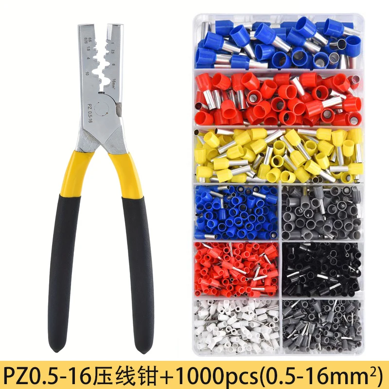 PZ0.5-16 Crimping Tool 0.5-16mm² 20-5AWG Tube Terminals Crimper Plier Set Electrical Terminals Clamp Tool For VE/EN/TE/GT Copper