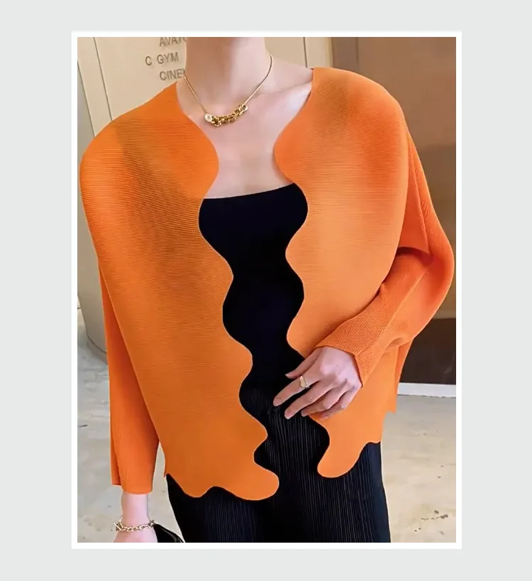 HOT SELLING Miyake lightweight casual long-sleeve loose-fit new cardigan coat  IN STOCK