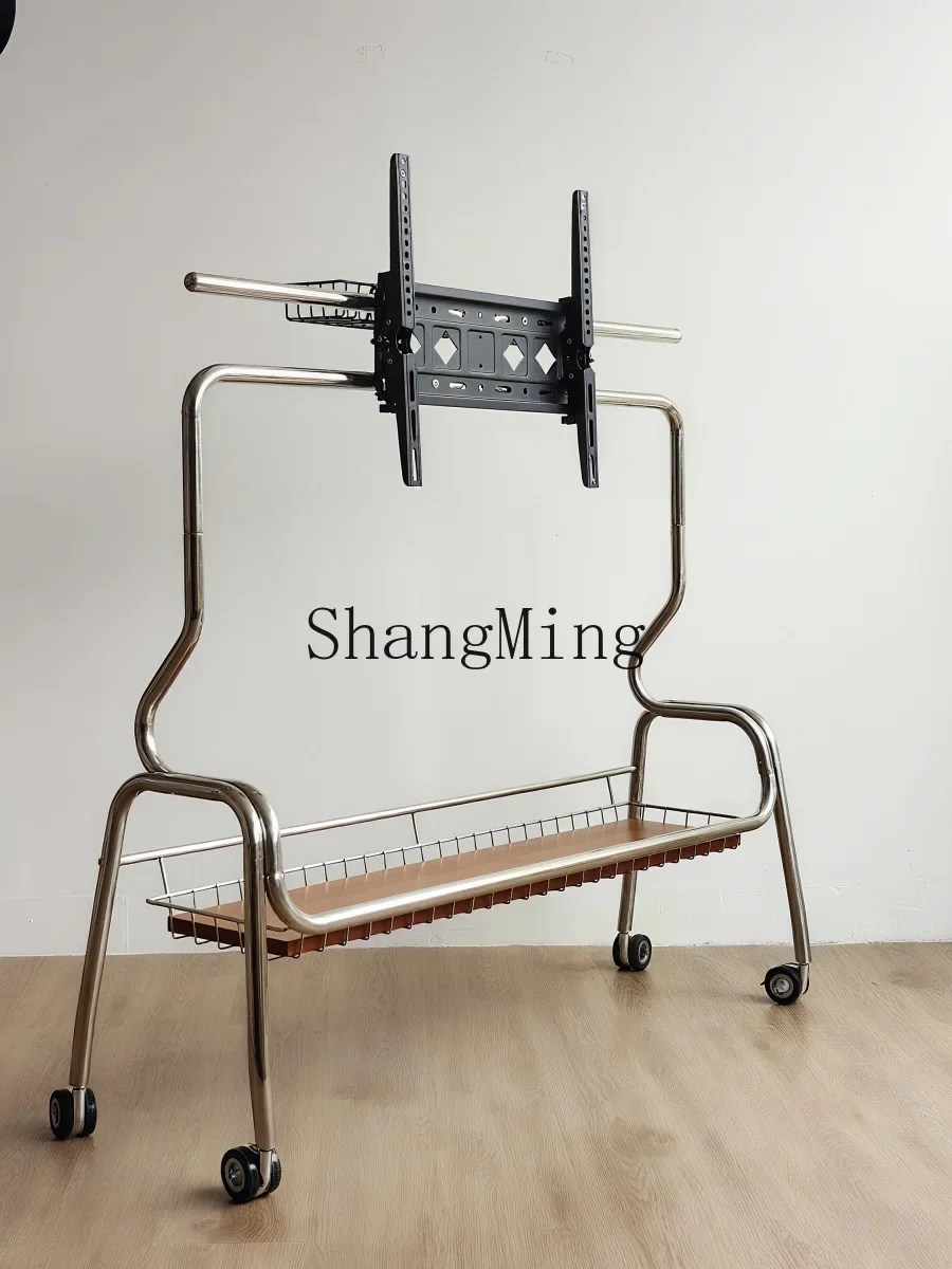 O suporte de TV móvel medieval de aço inoxidável ZYY é adequado para TV de 26 a 65 polegadas com rodas que pode ser movido