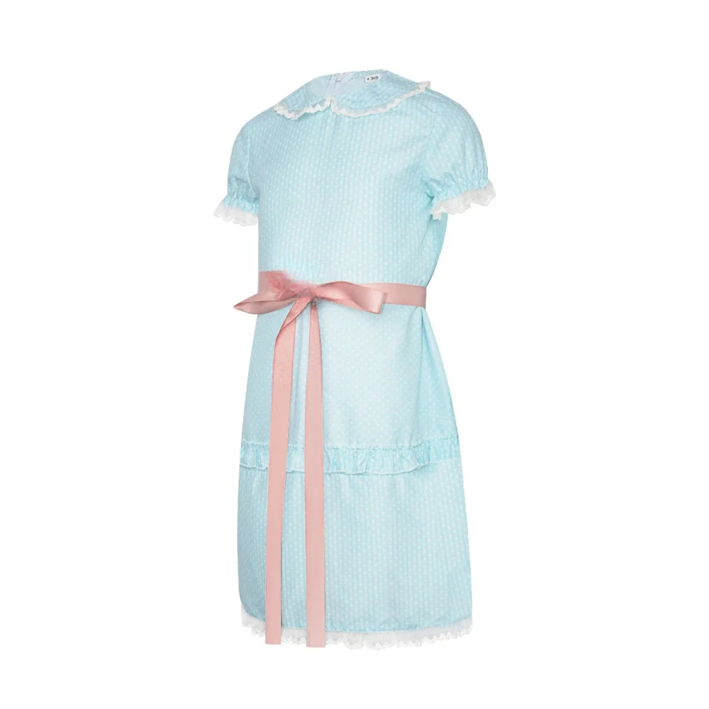 Tweeling jurk blauw Halloween pofmouwen Lolita outfits jurk rokken strik voor meisje vrouw