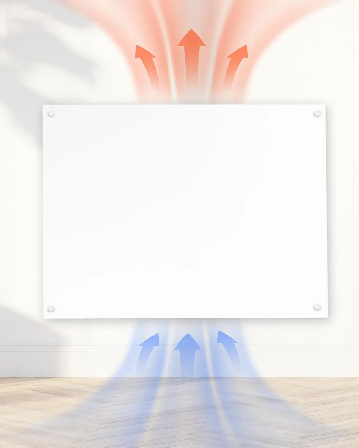 

Большой конвекционный обогреватель мощностью 600 Вт — покрасочный, настенное крепление размером 36 x 24 дюйма, бесшумный и энергоэффективный для ванной комнаты, автофургона,