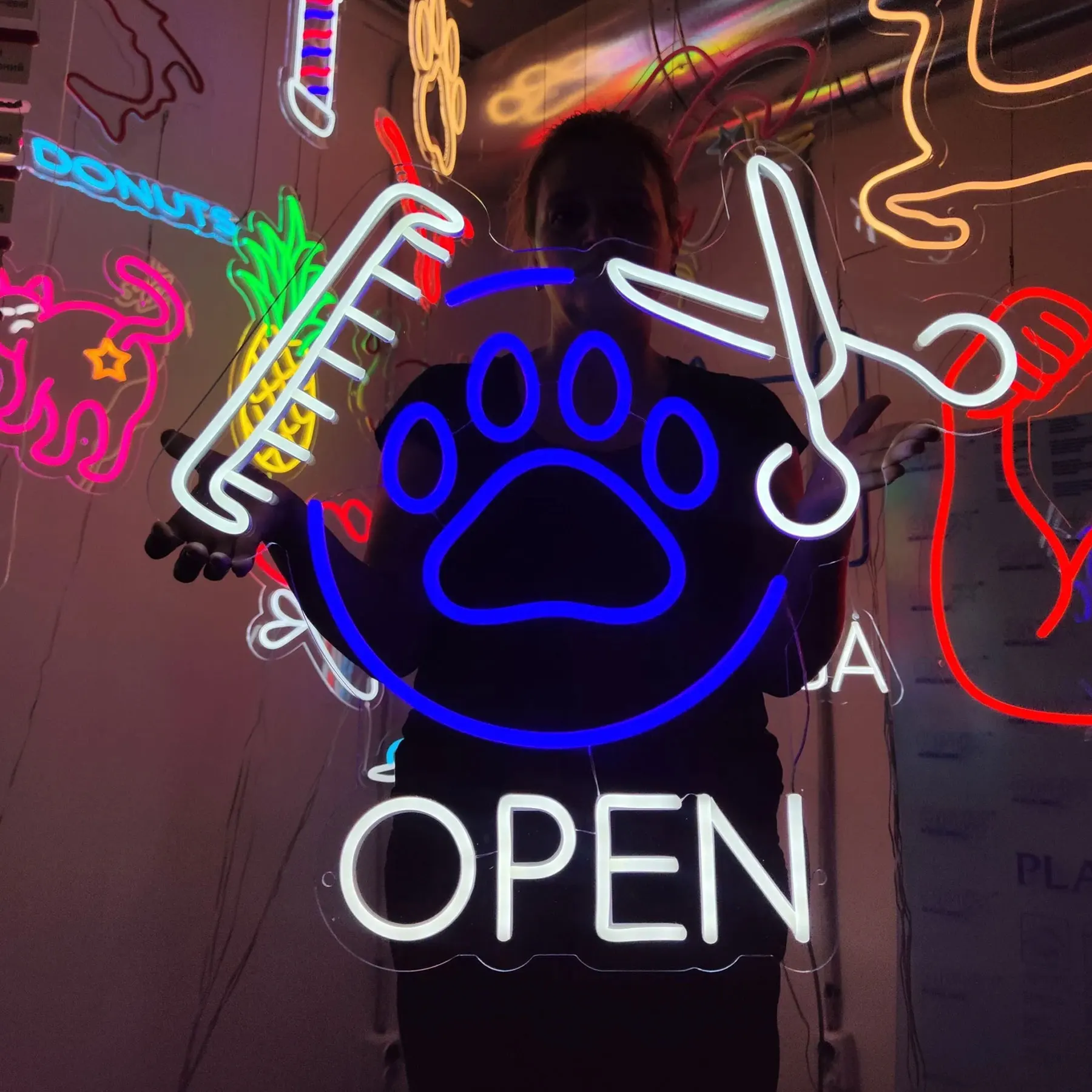 

Open Pet Grooming Neon Sign The Perfect Sign for Pet Stylists Dog Salon Wall Art Decor Open Grooming Salon Led Decor