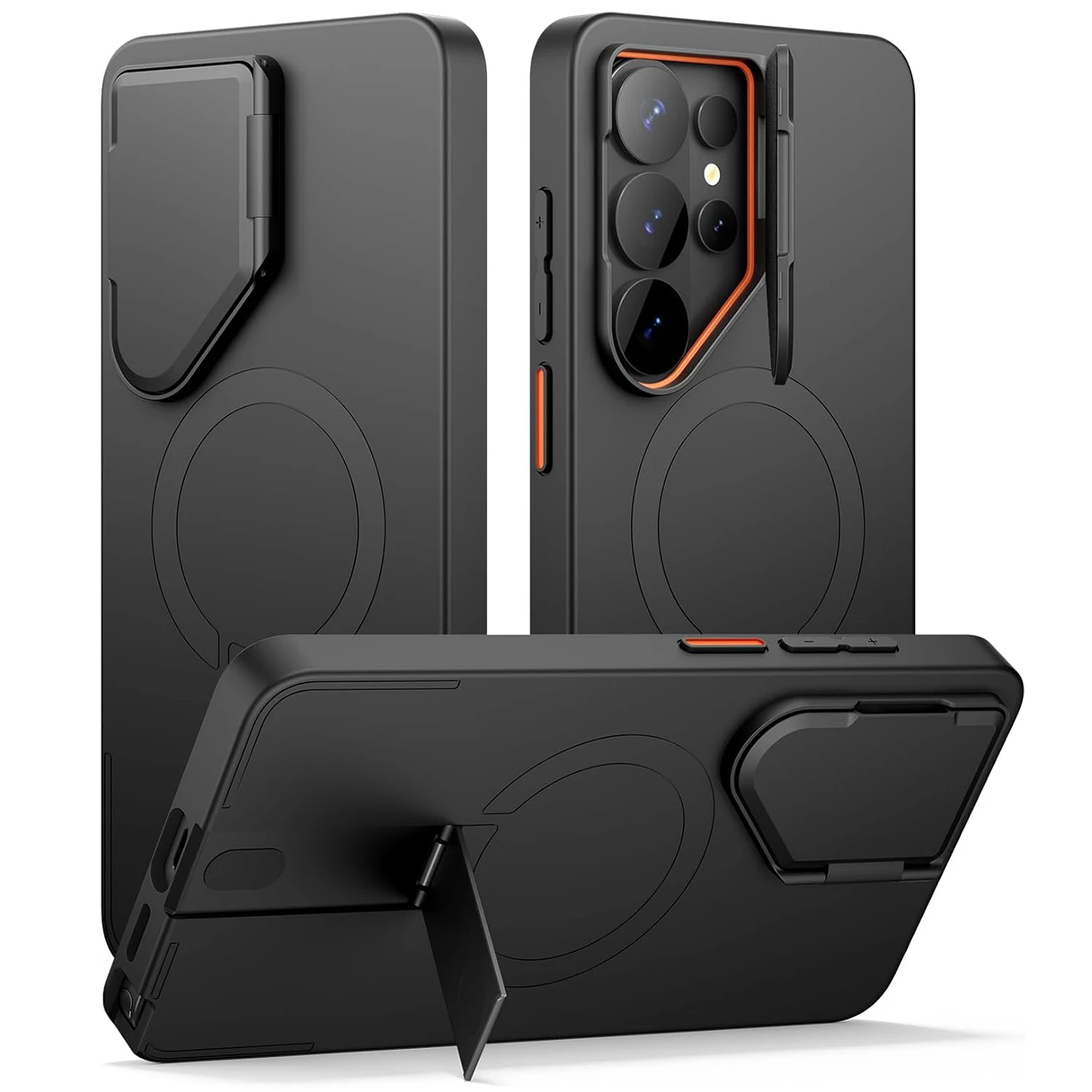 

Suritch for Samsung Galaxy S26 Ultra Case Magnetic Protective Cover with Camera Cover Adjustable Metal Kickstand
