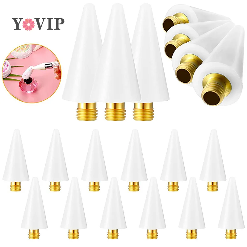 

5Pcs Nail Dotting Wax Pen Replaceable Head Beads Rhinestones Gems Picker Dotting Pen Manicure Self-adhesive Nail Art Tools