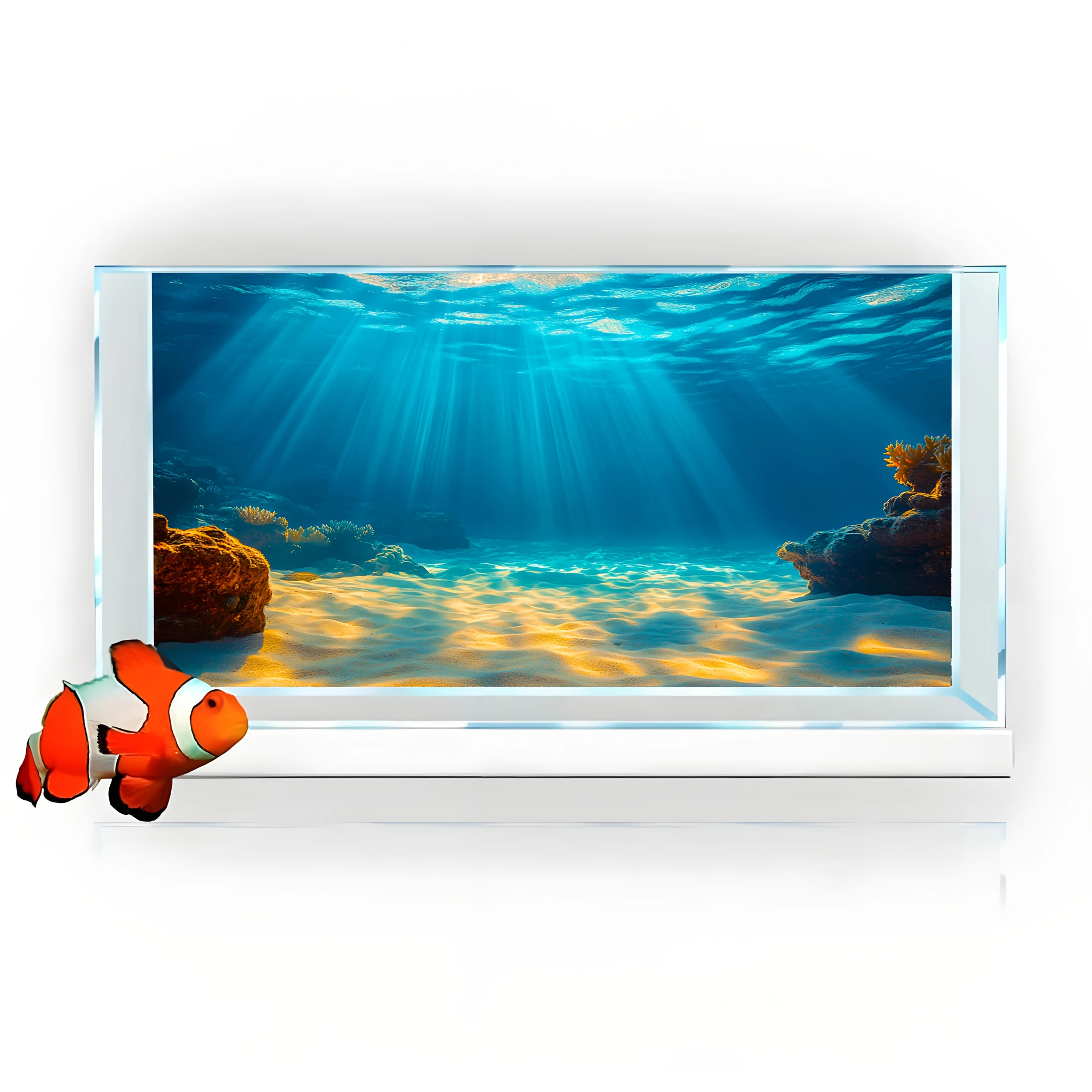 Sunshine Beach, Aquarium-Hintergrundtapete, Aquarium-Aufkleber, geeignet für Aquarien, Aquarien, High Definition – Detail 1