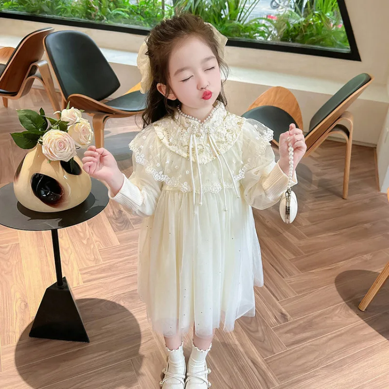 Girls' dress for spring 2026, new stylish and super beautiful Chinese style baby girl's new Chinese mesh princess dress