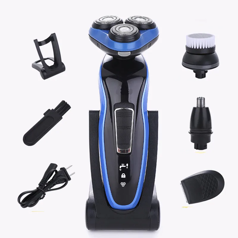 Electric shaver 4D three-head floating veneer knife mesh men's razor washed planing beard knife
