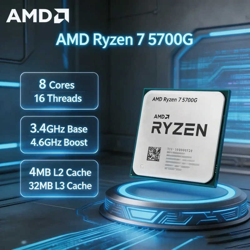 AMD Ryzen 7 5700G Desktop CPU R7 5700G Socket AM4 8 Core 16 Thread 4.6GHz 16MB L3 Cache Brand New Without Package