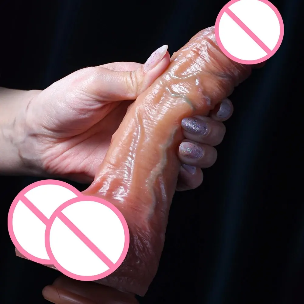 Dildo Anal untuk wanita Dildo Penis geser kulit zakar mainan seks Penis besar untuk wanita