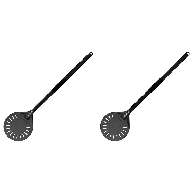 

B28C-2X Металлическая токарная пилинг для пиццы, большой профессиональный длинный круглый инструмент для пиццы, алюминиевая регулируемая съемная ручка для кондитерских изделий