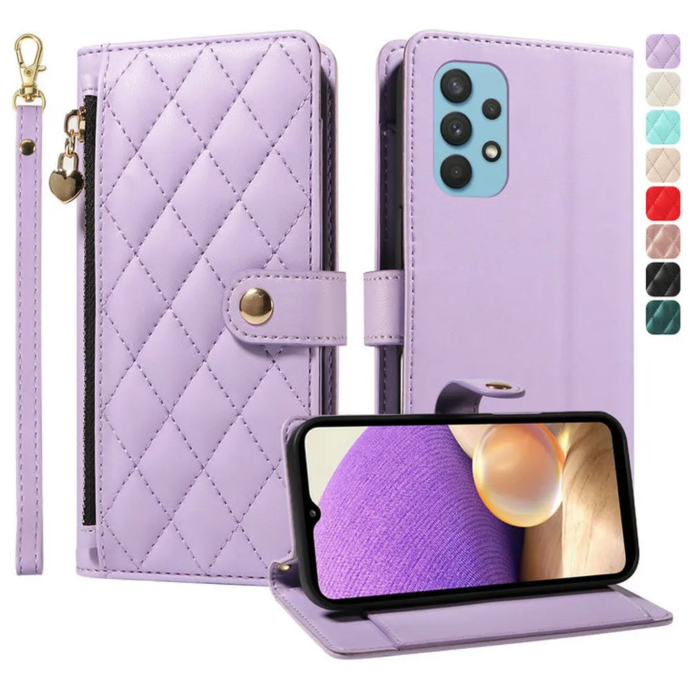 

For Samsung Galaxy A52S 5G Crossbody 5-Card Zipper Leather Funda For Samsung A52 A32 A12 A71 A51 A21S A70 A 50 30 S A40 A20 Case