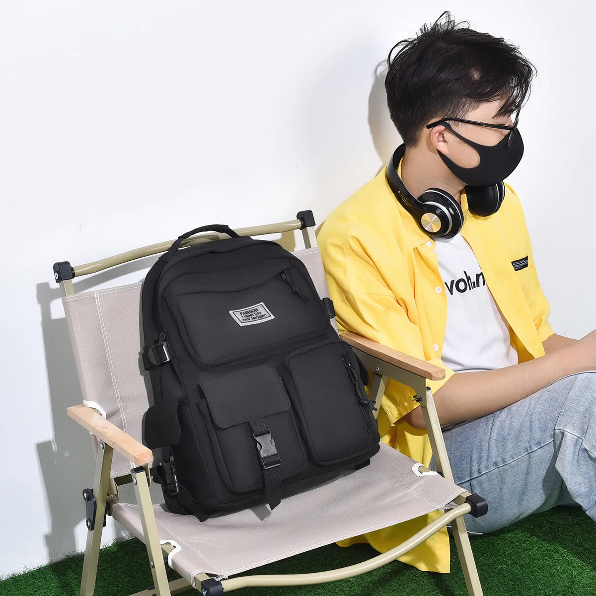 

Men's Busin Casual Commuter Bapa Large Capaci Cuter Bag Travel Leisure Travel Student Bookbag Double oulder Bag