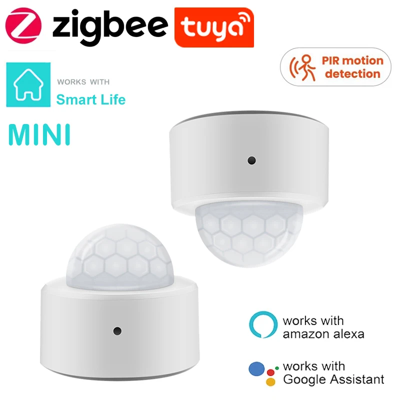 Sensor de movimiento humano Tuya Zigbee, Detector de movimiento PIR para el hogar, seguridad, vida inteligente, funciona con Alexa, Google Home