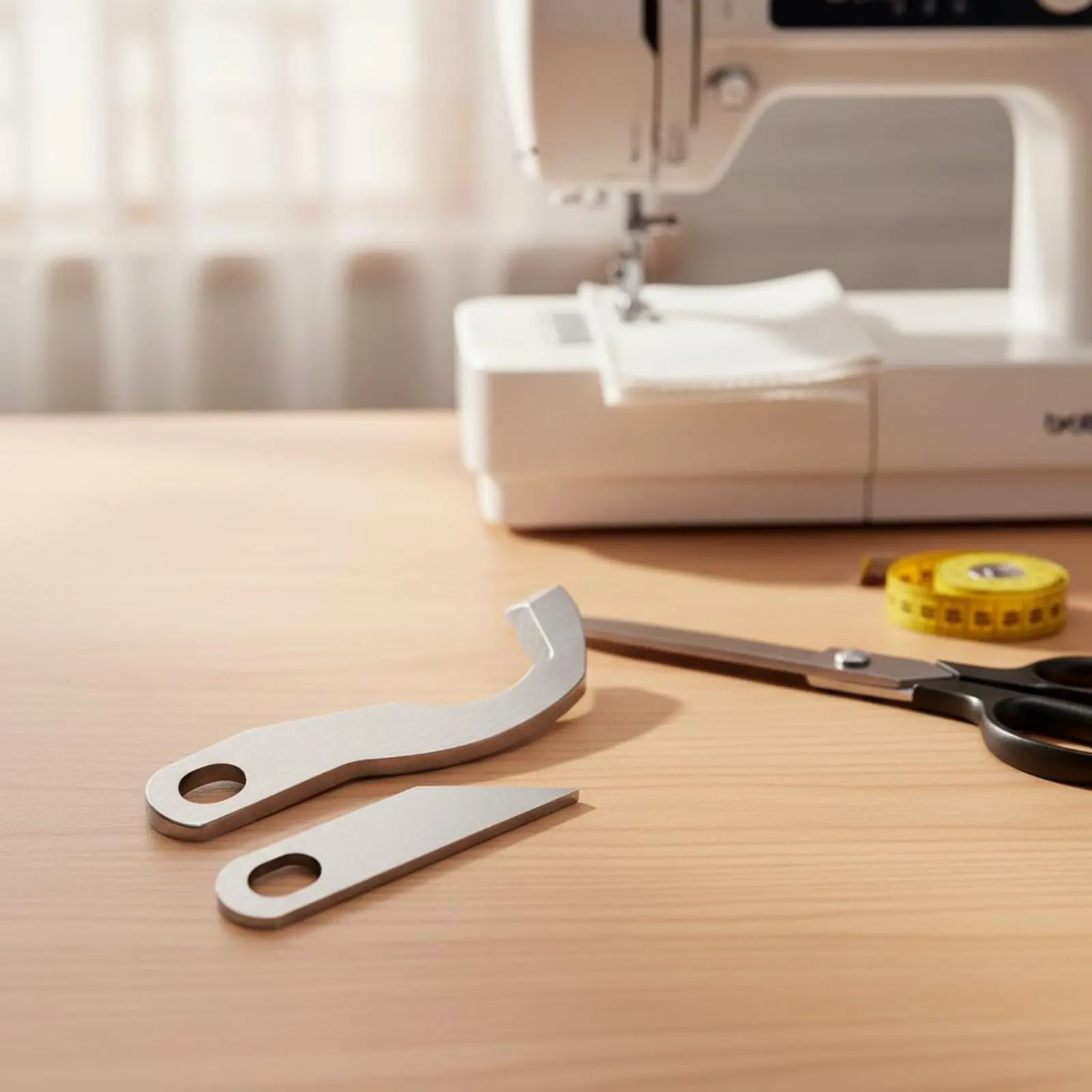 2 Pieces Serger Upper Blade Long-Lasting Upper Blade Blade Metal High-Quality for Textile Trimming