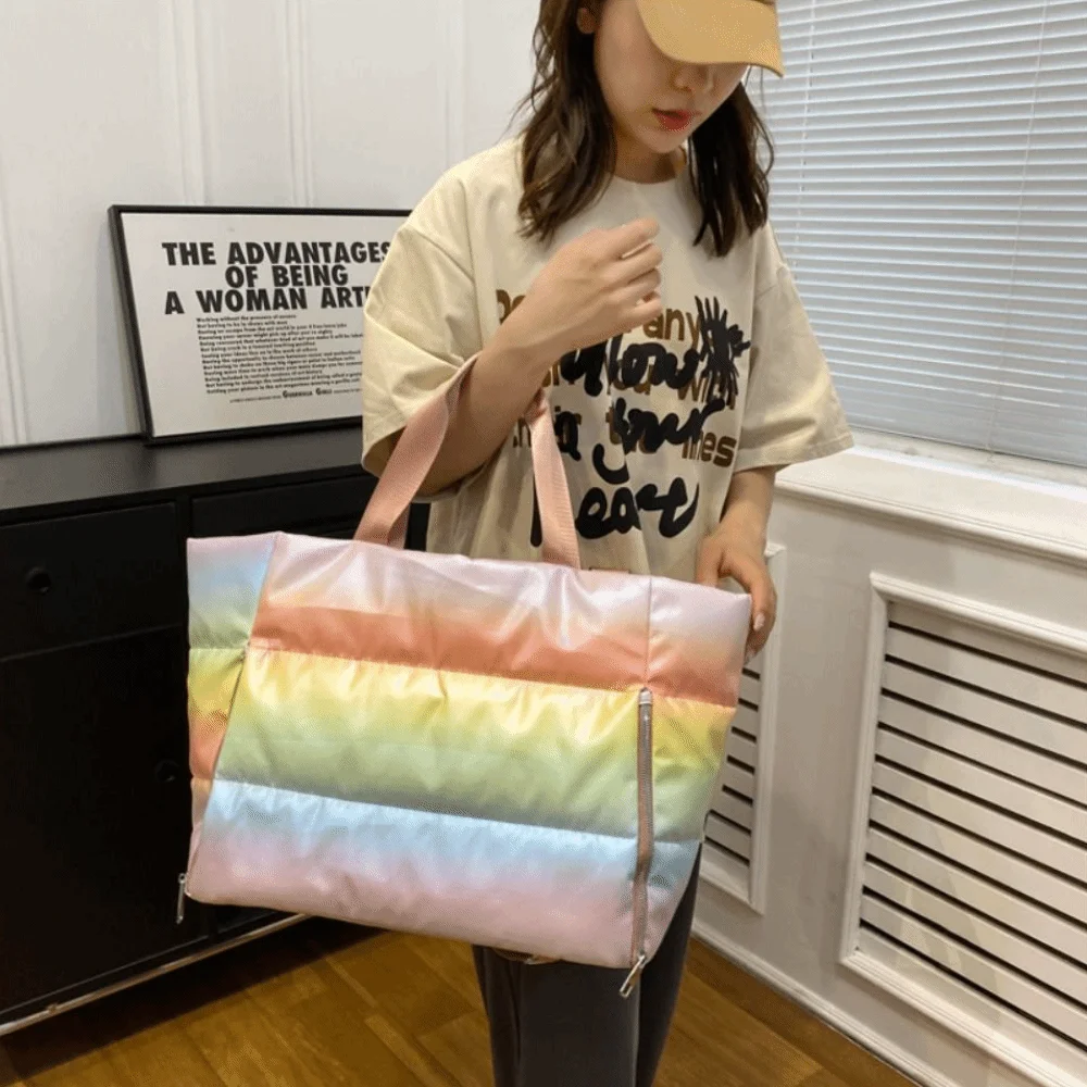 Large Capacity Women Gym Sports Bag Soft Shoulder LightWeight Waterproof Swimming Bag Dry Wet Separation Foldable Yoga Mat Bag