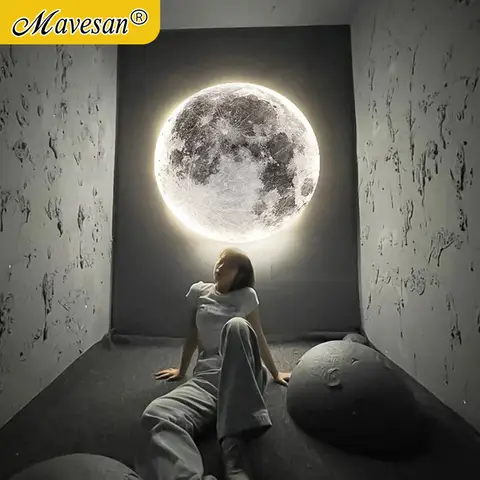 Moon LED Wall Light For Bedroom Kid's Room Foyer Living Room Coffee Bar Aisle Hallway Gallery Studyroom Loft Indoor Home Lights