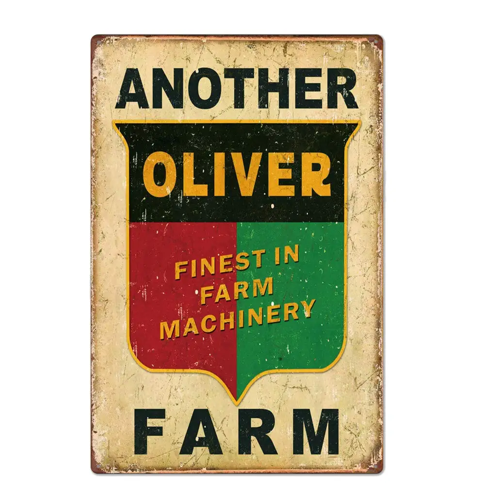 

Vintage Design Another Oliver Tin Metal Signs Wall Art | Thick Tinplate Print Poster Wall Decoration for Farm