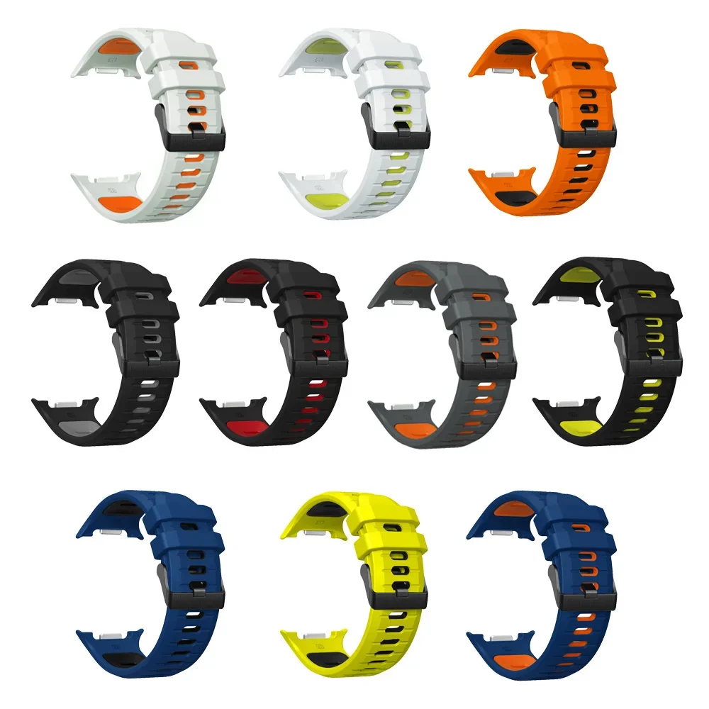 Sport siliconen polsbandje voor Samsung Galaxy Watch 8 Classic 46 mm tweekleurige band voor Samsung Watch8 44 mm 40 mm bandarmband