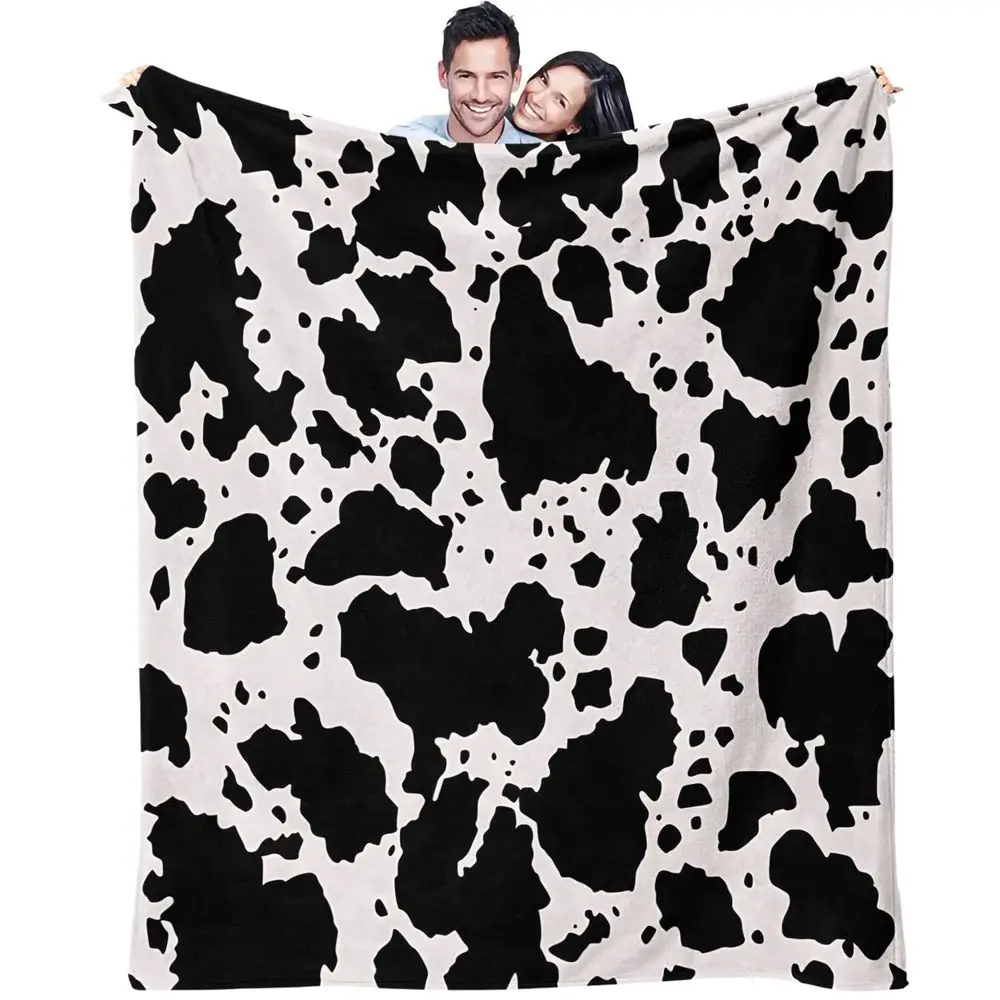 Cow Spot Print Blanket Flannel Blanket Throw Blanket Warm Blanket Gift Blanket Minimal Farm Adult Daily Rest Mat