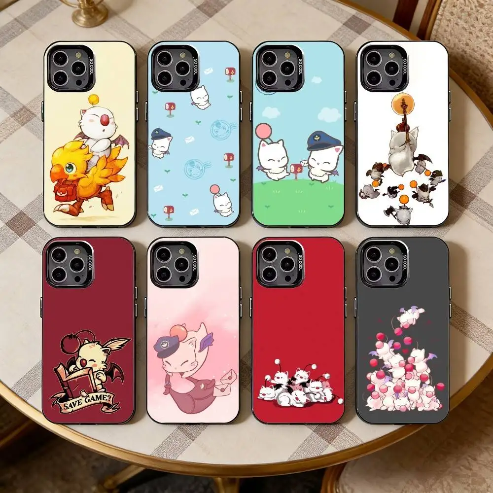 

Moogle F-Final F-Fantasy Phone Case For iPhone17,16,15,14,13,12,11 Plus,Pro Max Black Candy silver phone case