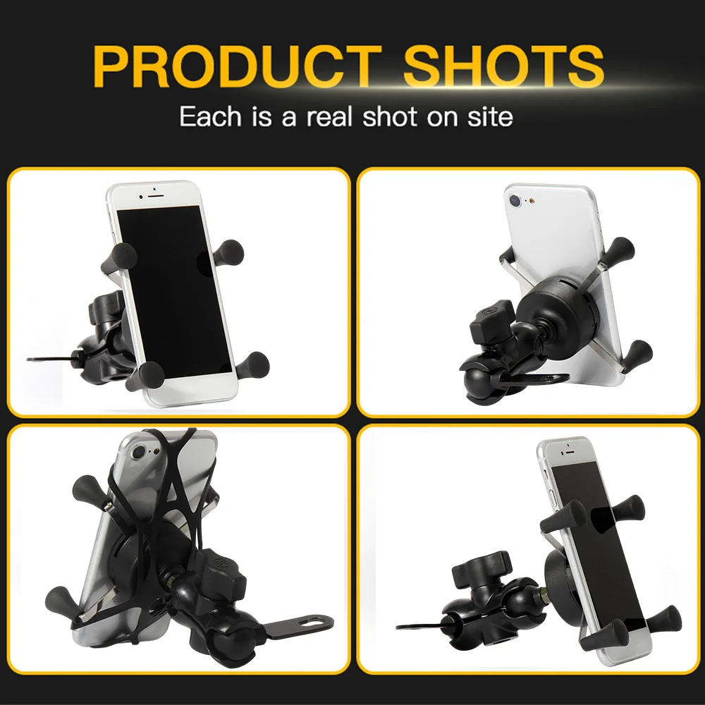Motorcycle Phone Holder Optional Usb Charger Rear Mirror Mount for Cellphone Mount Scooter Motorbike