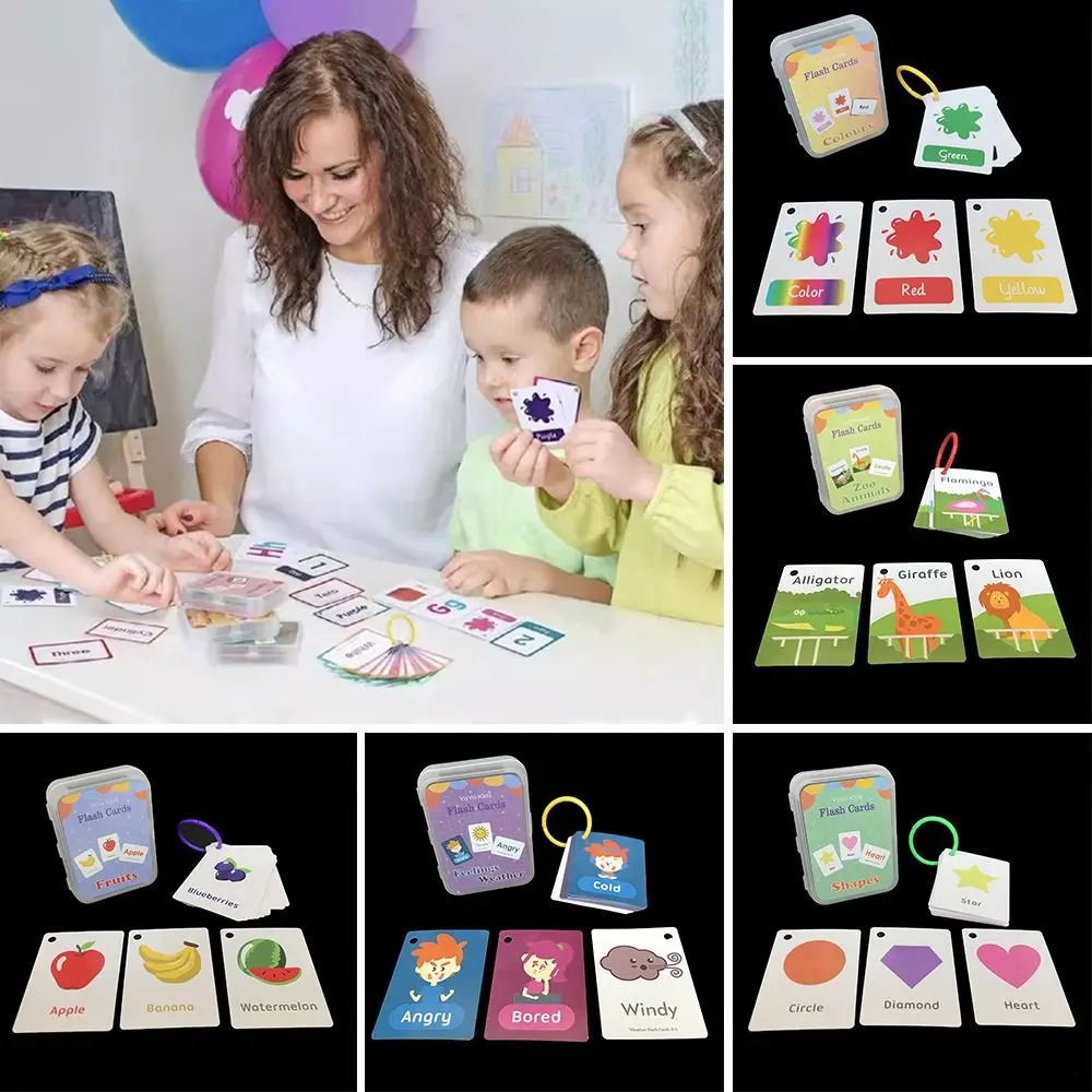 With Ring Alphabet Chart Early Educational Alphabets Numbers Colors Educational Flash Cards Colorful Illustrations