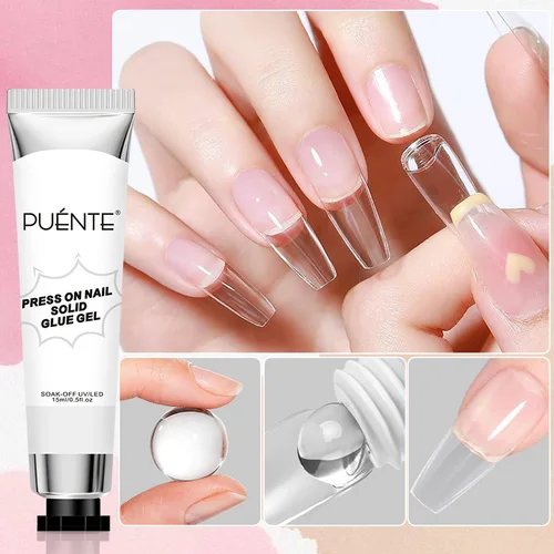 Imagen 2 del producto Gel de pegamento para uñas sólido, 15ML, para extensión rápida de uñas, antiadherente, escultura 3D, manicura, remojo, Gel UV para decoración de uñas