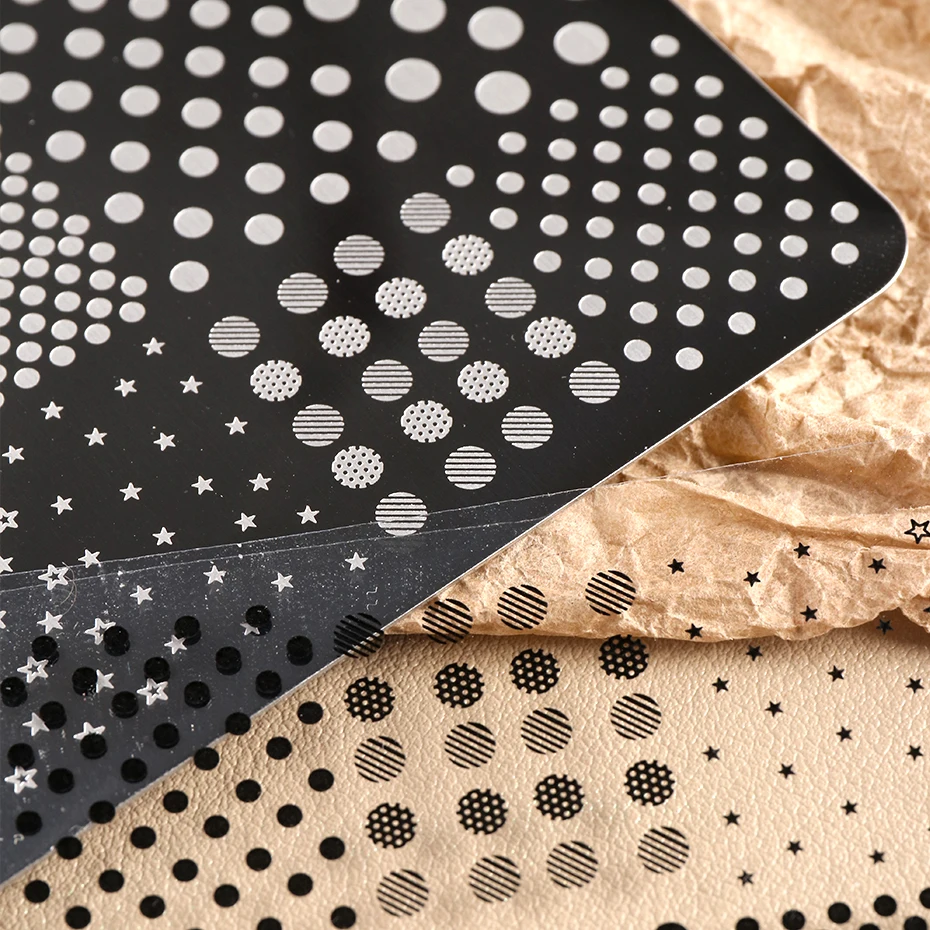 Polka Dot Star Nagelstempelplatte Nagelkunst Stempelvorlage Streifenlinienmuster Maniküre Druckschablone Nageldekorationswerkzeuge – Detail 10
