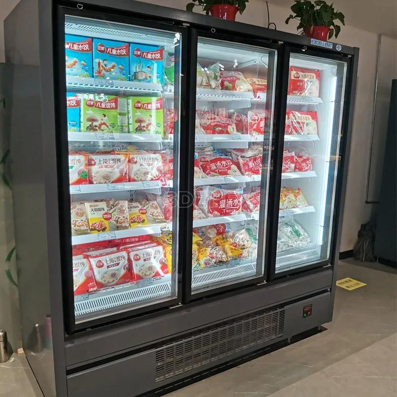 Customized Upright Freezer Glass Door Commercial Showcase Fridge Display Refrigerator Multideck Cabinet Equipment