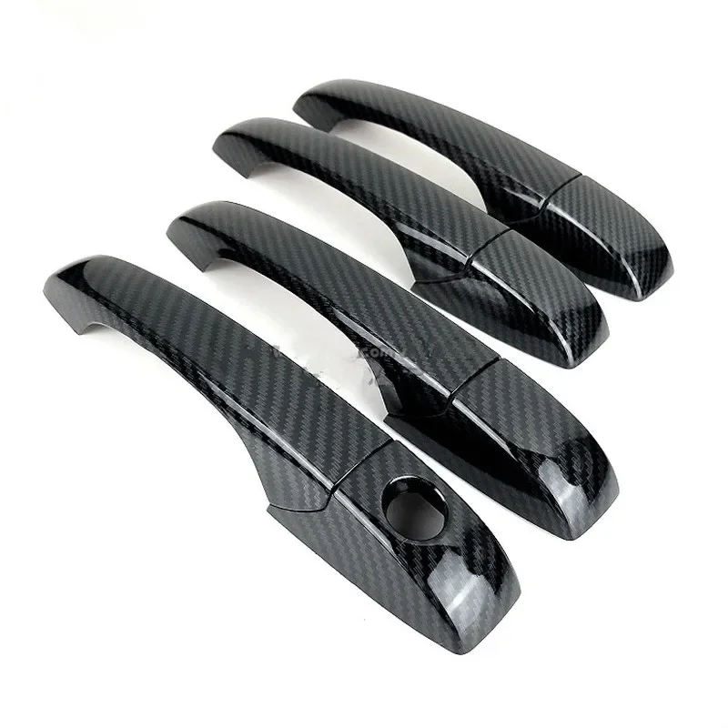 For Dodge Caliber 2007 2008 2009 2010 2011 2012 New Carbon Fiber Chrome Car Door Handle Cover Trim Sticker Car Accessories