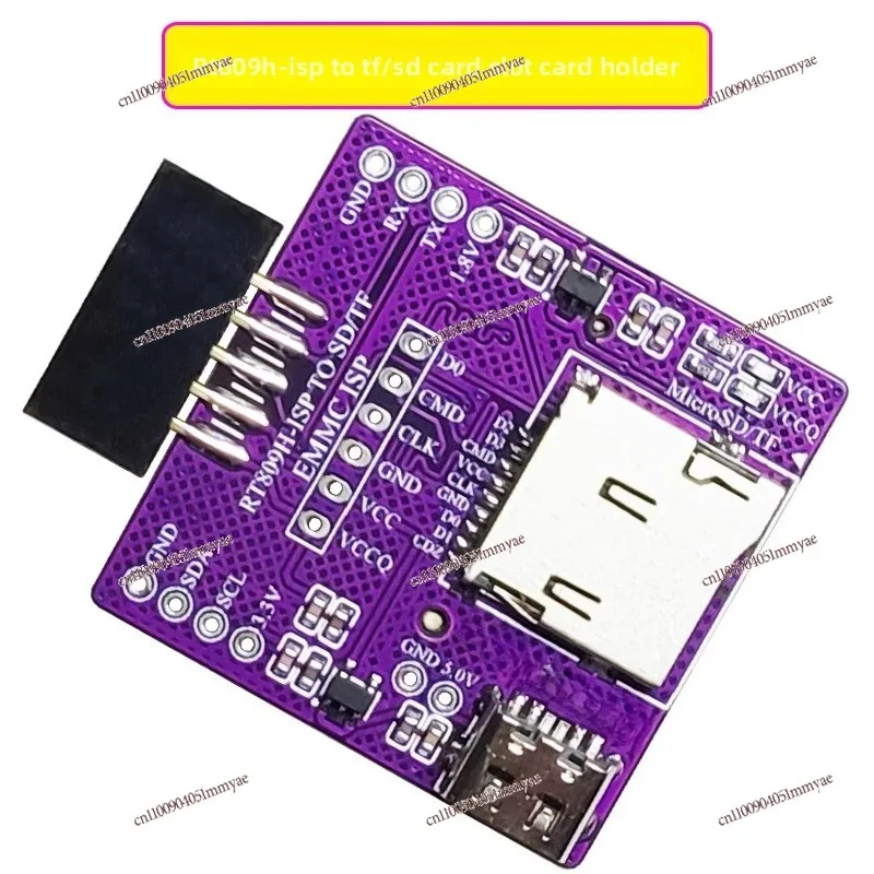 

RT809H-ISP to TF_SD card slot card holder, simple board conversion to connect free disassembly flying wire online burning