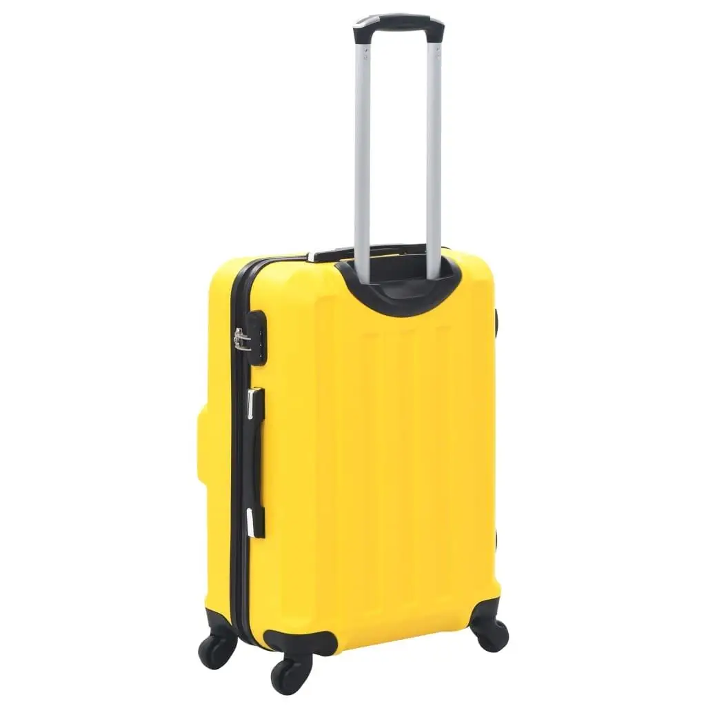 Set di valigie trolley con valigia rigida in ABS giallo da 3 pezzi: borse da viaggio durevoli ed eleganti