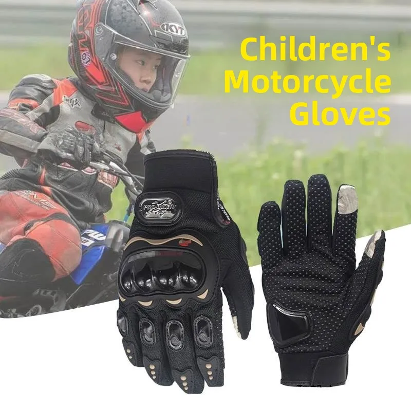 

Детские мотоциклетные перчатки для девочек, для катания на роликах и беговеле, осенне-зимние, с полными пальцами, сенсорные, дышащие, антискользящие