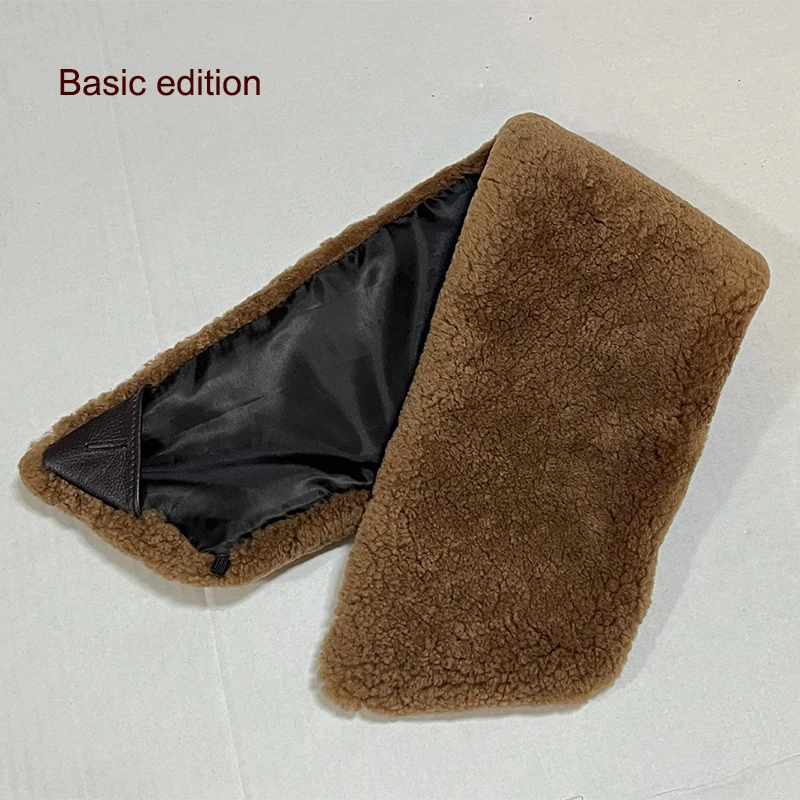 Brown lamb fur collar Detachable sheepskin wool collar Top Gun accessories