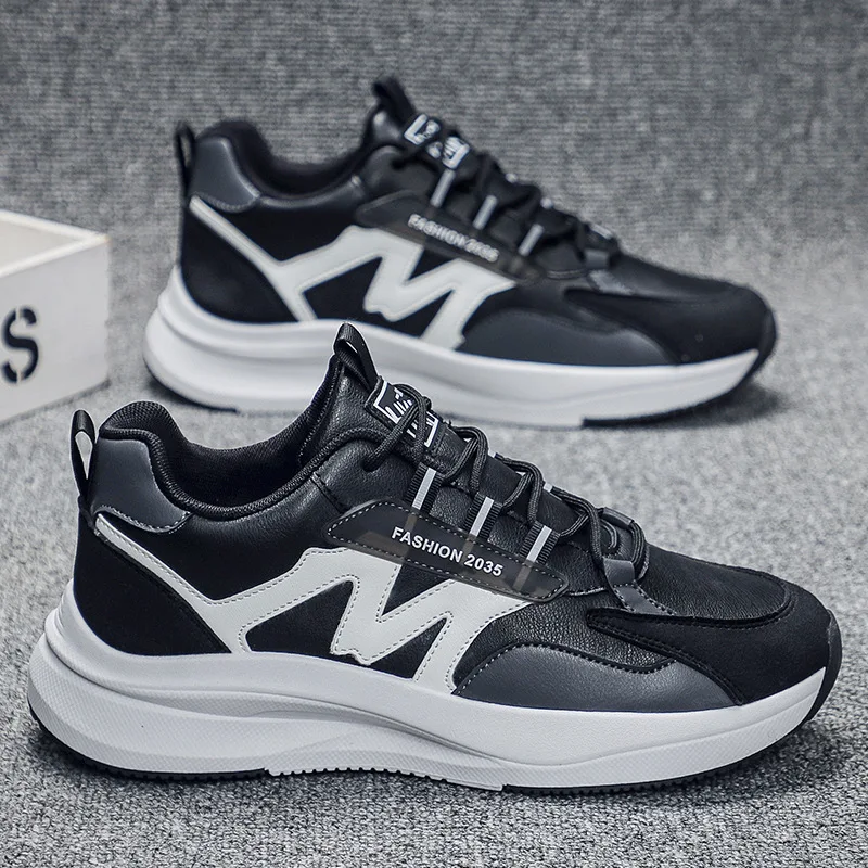 

Spring New Casual Men's Shoes Student Sports Running Shoes Trendy Black Dad Shoes Breathable Soft Bottom Men's Shoes
