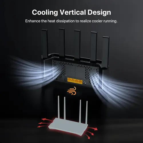 Imagen 2 del producto Tenda Router BE6L Dual-Core Wifi7 BE5100 5011Mbps 2,5G puerto Ethernet Frecuencia Dual 2,4/5GHz 5 amplificadores de señal independientes malla