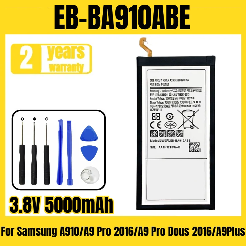 EB-BA910ABE phone battery,suitable for Samsung A910/A9 Pro 2016/A9 Pro Dous 2016/A9Plus battery,free tool 3.8V 5000mAh