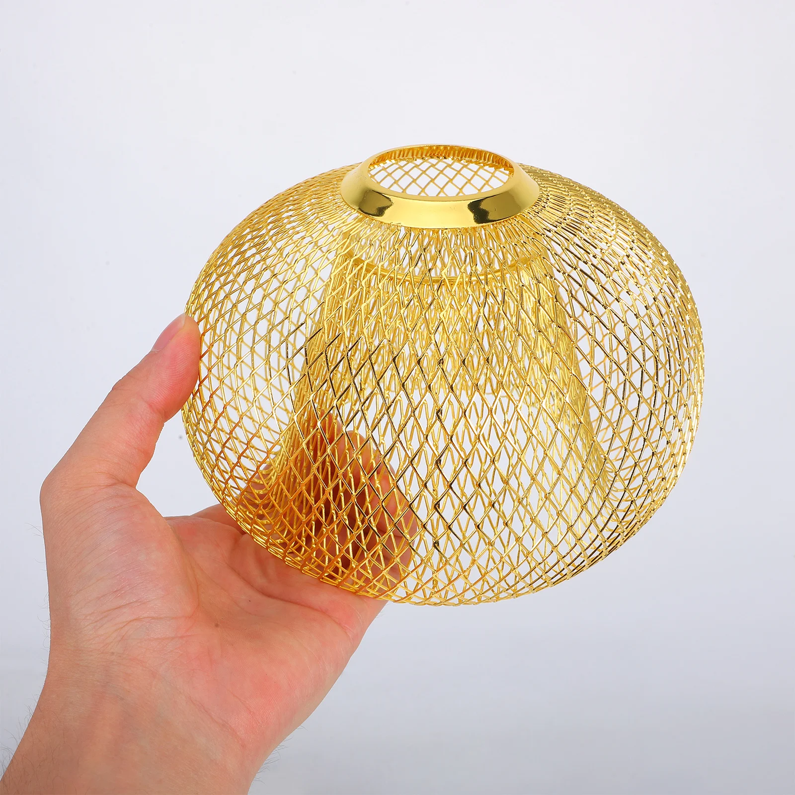 سلك الحديد عاكس الضوء طبقة مزدوجة إطار معدني الرجعية معلقة غطاء مصباح استبدال خمر قلادة غطاء خفيف الجوف خارج المعادن #4