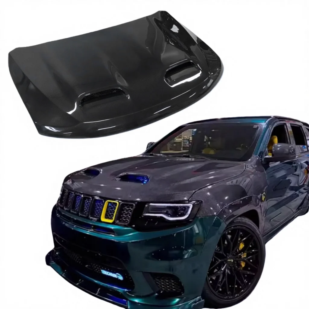 

High-Quality Carbon Fiber Engine Hood With Dual Vents For Jeep Grand Cherokee Modified