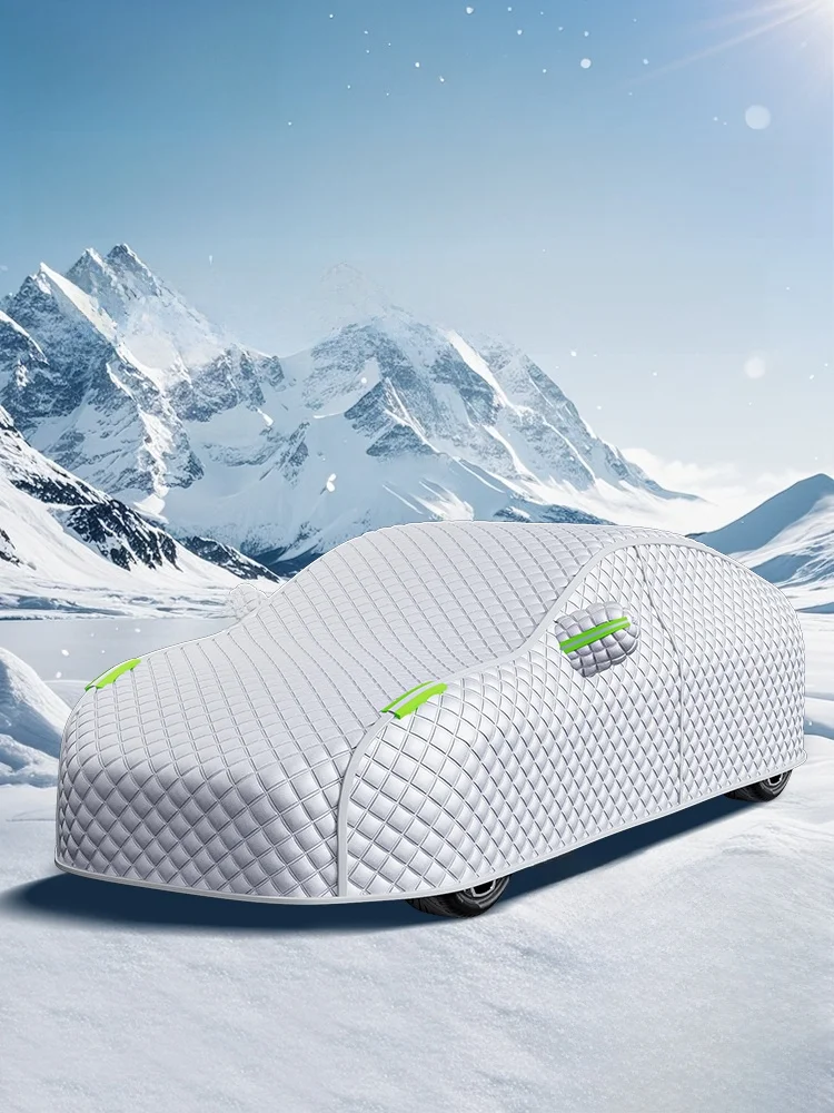 

Thi Ox Fabric Car Cover Full ield Winter Snowproof Heat Insulation Sun Protection Rainproof for All Seasons Universal...