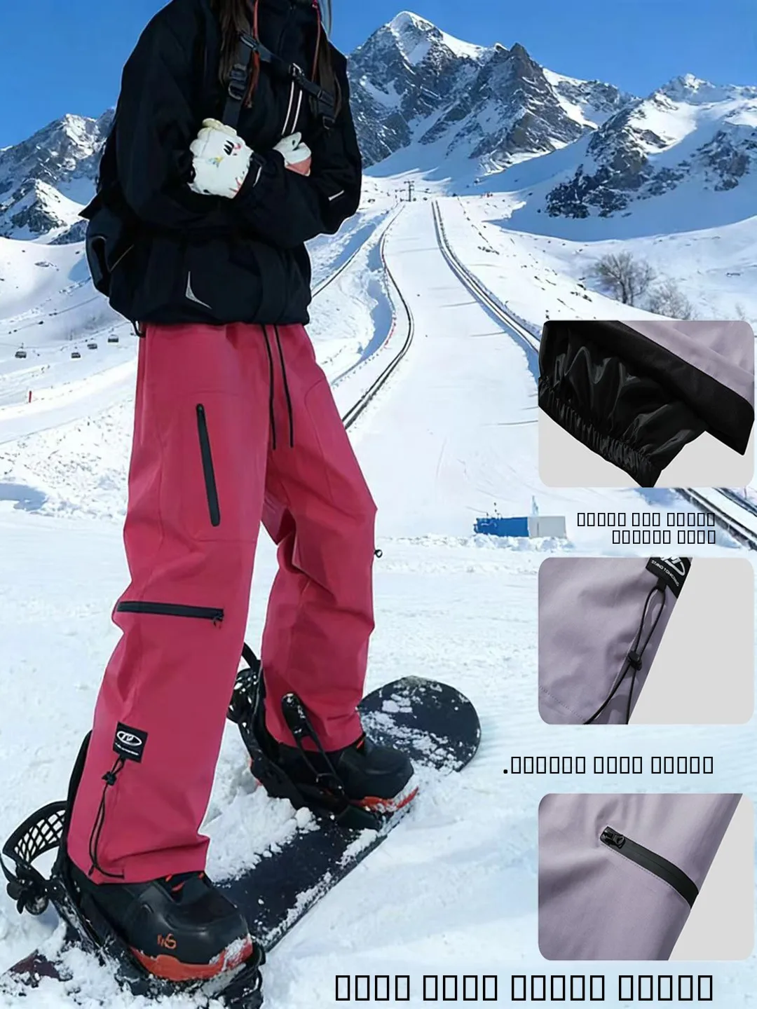 

Men's Outdoor Ski Pants Fce Lined Cold Proof Windproof Waterproof Snow Proof Straight Leg High Waist Zipper Closure Casual...