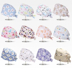 Mujer Surgical Caps Medical Scrub Hat Long Hair Dentist Skullcaps Women Veterinary Hats with Botton Chef Gorro Nursing Hats M978